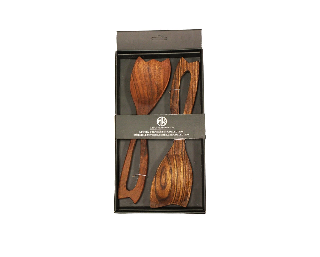 On Sale Mountain Woods Set Of 2 Luxury & Elegant Acacia Salad Server / Utensil Set - 12" 5 On Sale Mountain Woods Set Of 2 Luxury & Elegant Acacia Salad Server / Utensil Set - 12"