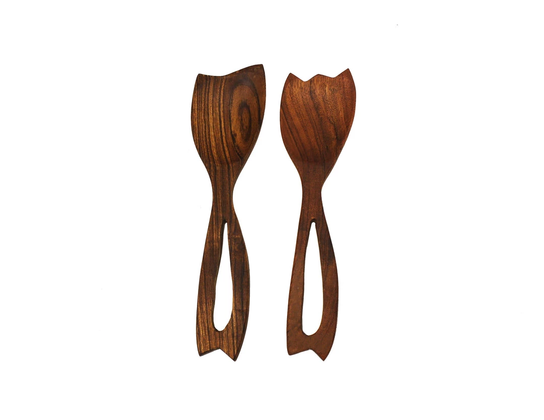 On Sale Mountain Woods Set Of 2 Luxury & Elegant Acacia Salad Server / Utensil Set - 12" 4 On Sale Mountain Woods Set Of 2 Luxury & Elegant Acacia Salad Server / Utensil Set - 12"