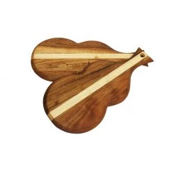 On Sale Mountain Woods Natural Brown Violin Serving/Cutting Board Made With Organic Acacia Wood, 18”X8.5”X.625”