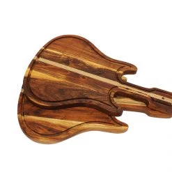 On Sale Mountain Woods Guitar Serving/Cutting Board Made With Organic Brown Acacia Wood, 22”X14.5”X1”