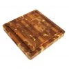 Mountain Woods Natural Brown Organic End-Grain Hardwood Acacia Wooden Butcher Block Cutting Or Serving Board W/Juice Groove - 16" X 16" X 2"