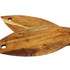 Mountain Woods Fish Shaped Serving/Cutting Board Made With Organic Brown Acacia Wood, 27