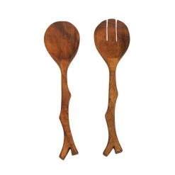 Mountain Woods Set Of 2 Luxury & Elegant Acacia Salad Server / Utensil Set - 12"
