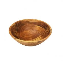 Mountain Woods Large Organic Brown Wood Bowl | Serving Salad, Pasta, Fruits, Dessert, Cereal, Snacks | Decorative Bowl | Perfect Gift - 12" X 12" X 4.25" On Sale