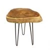 Mountain Woods Live Edge Side Table / Stool Made With Hand Selected Organic Brown Acacia Wood, 17”X17”X20”