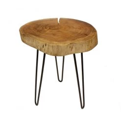 Mountain Woods Live Edge Side Table / Stool Made With Hand Selected Organic Brown Acacia Wood, 17”X17”X20” 9 Mountain Woods Live Edge Side Table / Stool Made With Hand Selected Organic Brown Acacia Wood, 17”X17”X20”