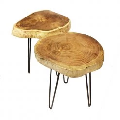 Mountain Woods Live Edge Side Table / Stool Made With Hand Selected Organic Brown Acacia Wood, 17”X17”X20” 11 Mountain Woods Live Edge Side Table / Stool Made With Hand Selected Organic Brown Acacia Wood, 17”X17”X20”