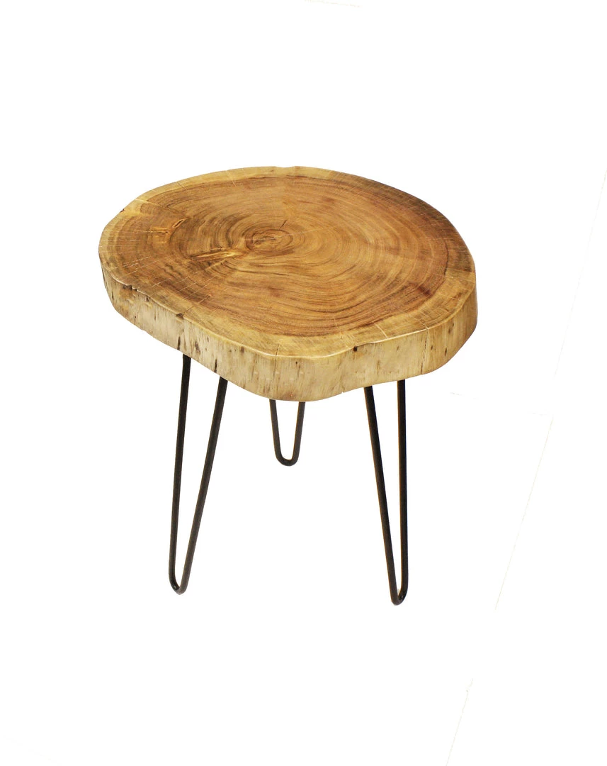 Mountain Woods Live Edge Side Table / Stool Made With Hand Selected Organic Brown Acacia Wood, 17”X17”X20” 4 Mountain Woods Live Edge Side Table / Stool Made With Hand Selected Organic Brown Acacia Wood, 17”X17”X20”