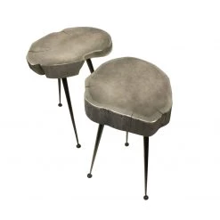 Mountain Woods Live Edge Stool/Side Table Made With Hand Selected Organic Acacia Wood, Modern Grey Finished 14”X14”X18” On Sale 9 Mountain Woods Live Edge Stool/Side Table Made With Hand Selected Organic Acacia Wood, Modern Grey Finished 14”X14”X18” On Sale