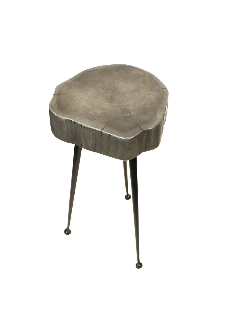 Mountain Woods Live Edge Stool/Side Table Made With Hand Selected Organic Acacia Wood, Modern Grey Finished 14”X14”X18” On Sale 3 Mountain Woods Live Edge Stool/Side Table Made With Hand Selected Organic Acacia Wood, Modern Grey Finished 14”X14”X18” On Sale