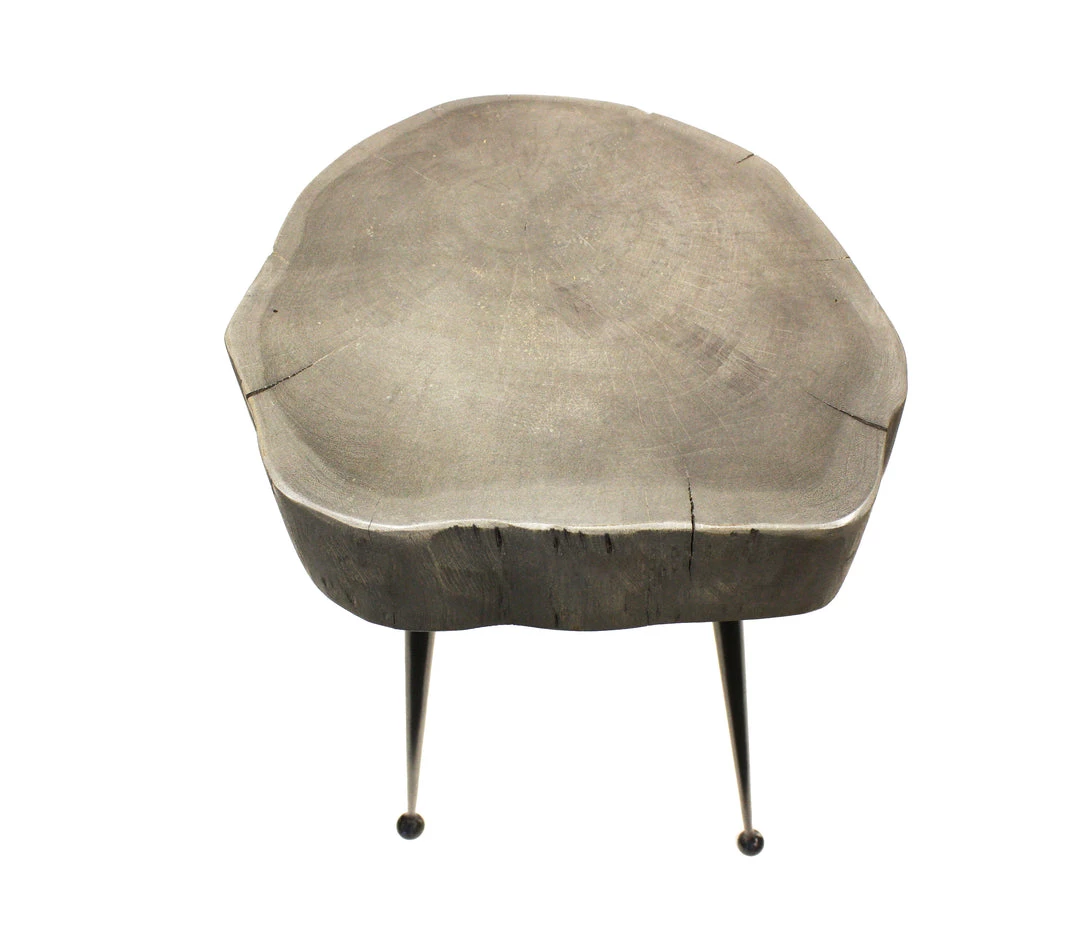 Mountain Woods Live Edge Stool/Side Table Made With Hand Selected Organic Acacia Wood, Modern Grey Finished 14”X14”X18” On Sale 4 Mountain Woods Live Edge Stool/Side Table Made With Hand Selected Organic Acacia Wood, Modern Grey Finished 14”X14”X18” On Sale
