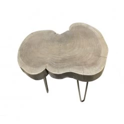 On Sale Mountain Woods Live Edge Side Table / Stool Made With Hand Selected Organic Acacia Wood, Modern Grey Finished, 17”X17”X20” 9 On Sale Mountain Woods Live Edge Side Table / Stool Made With Hand Selected Organic Acacia Wood, Modern Grey Finished, 17”X17”X20”