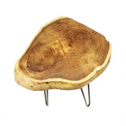 Mountain Woods Live Edge Side Table / Stool Made With Hand Selected Organic Brown Acacia Wood, 17”X17”X20” 10 Mountain Woods Live Edge Side Table / Stool Made With Hand Selected Organic Brown Acacia Wood, 17”X17”X20”
