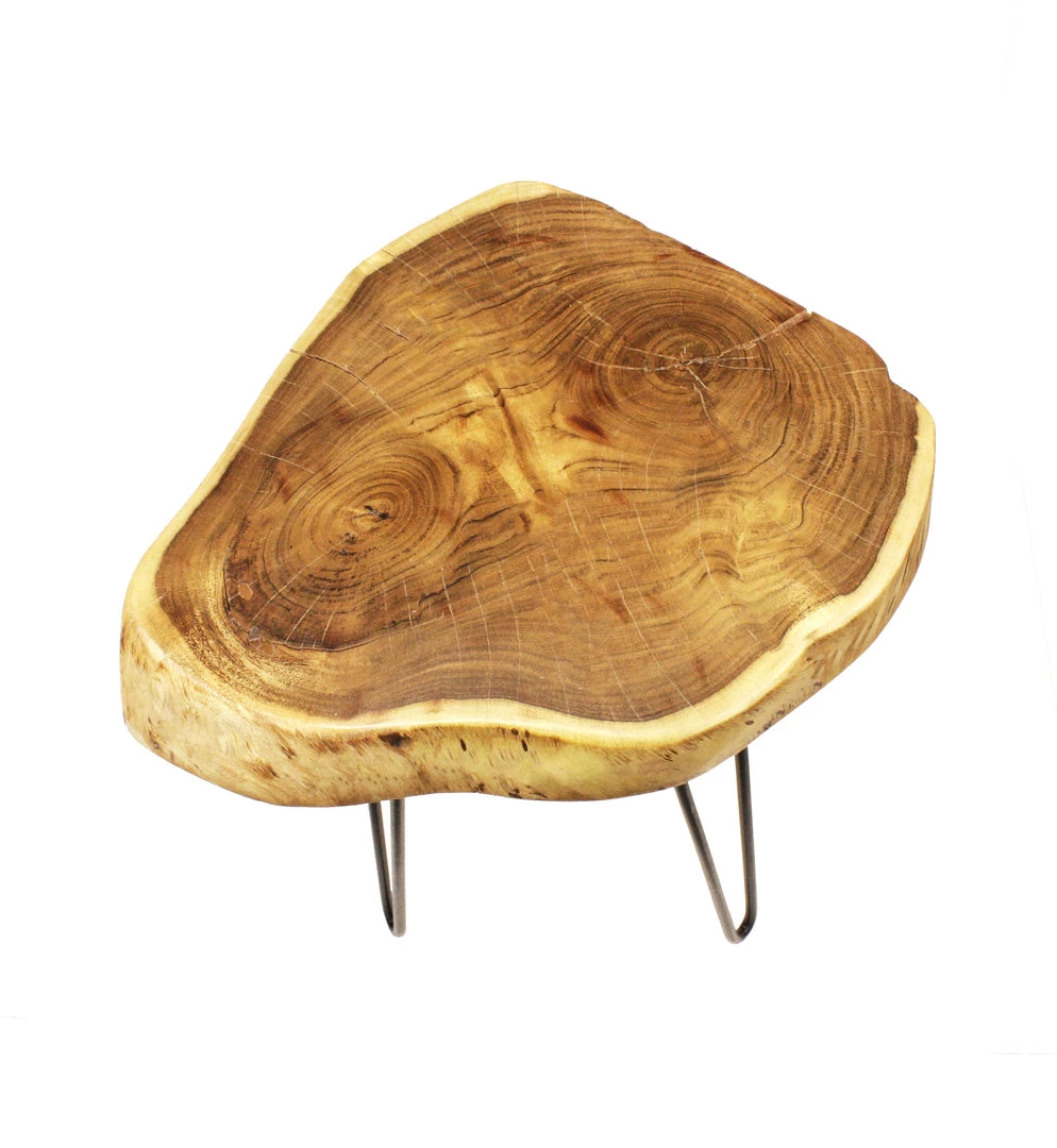 Mountain Woods Live Edge Side Table / Stool Made With Hand Selected Organic Brown Acacia Wood, 17”X17”X20” 6 Mountain Woods Live Edge Side Table / Stool Made With Hand Selected Organic Brown Acacia Wood, 17”X17”X20”