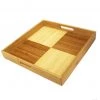 Simply Bamboo Brown & Tan Ottoman/Serving Tray, 15”X15”X2” On Sale