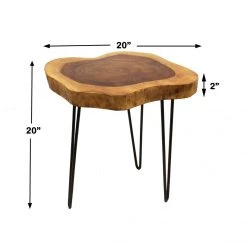 On Sale Mountain Woods Live Edge Side Table / Stool Made With Hand Selected Organic Brown Acacia Wood, 20”X20”X20”