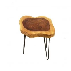 On Sale Mountain Woods Live Edge Side Table / Stool Made With Hand Selected Organic Brown Acacia Wood, 20”X20”X20”