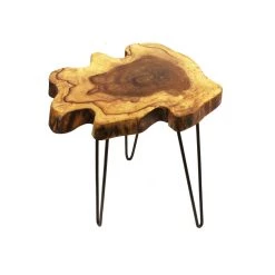 On Sale Mountain Woods Live Edge Side Table / Stool Made With Hand Selected Organic Brown Acacia Wood, 20”X20”X20”