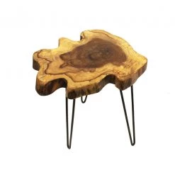 On Sale Mountain Woods Live Edge Side Table / Stool Made With Hand Selected Organic Brown Acacia Wood, 20”X20”X20”
