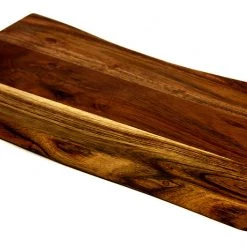 Mountain Woods Brown Hand Crafted LIVE EDGE Acacia Cutting Board/Serving Tray - 15"