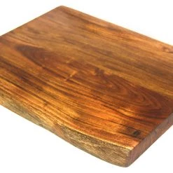 On Sale Mountain Woods Brown Hand Crafted LIVE EDGE Cutting Board/Serving Tray Made With Solid Acacia Hard Wood - 15"