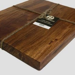 On Sale Mountain Woods Brown Hand Crafted LIVE EDGE Cutting Board/Serving Tray Made With Solid Acacia Hard Wood - 15