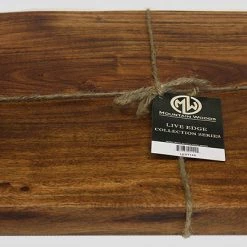 On Sale Mountain Woods Brown Hand Crafted LIVE EDGE Cutting Board/Serving Tray Made With Solid Acacia Hard Wood - 15