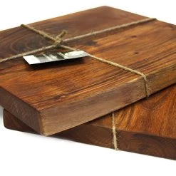 On Sale Mountain Woods Brown Hand Crafted LIVE EDGE Cutting Board/Serving Tray Made With Solid Acacia Hard Wood - 15