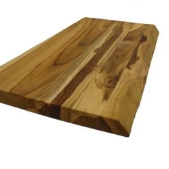 Mountain Woods, Large Brown Hand Crafted Live Edge Teak Cutting Board/Serving Tray | Cheese Board | Chopping Board | Charcuterie Board | Reversible Butcher Block – 20" X 11" X 1" Serving Trays