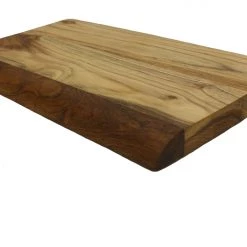 Mountain Woods, Large Brown Hand Crafted Live Edge Teak Cutting Board/Serving Tray | Cheese Board | Chopping Board | Charcuterie Board | Reversible Butcher Block – (15"x9"x1") Serving Trays