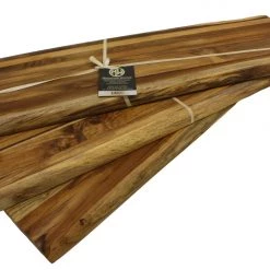 Mountain Woods, Large Brown Hand Crafted Live Edge Teak Cutting Board/Serving Tray | Cheese Board | Chopping Board | Charcuterie Board | Reversible Butcher Block – 27" X 9" X 1" Serving Trays