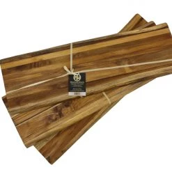 Mountain Woods, Large Brown Hand Crafted Live Edge Teak Cutting Board/Serving Tray | Cheese Board | Chopping Board | Charcuterie Board | Reversible Butcher Block – 27" X 9" X 1" Serving Trays