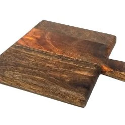 Mountain Woods Brown Casa Rustic Collection Small Square Paddle Cutting & Serving Board - 9" On Sale