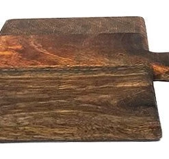 Mountain Woods Brown Casa Rustic Collection Small Square Paddle Cutting & Serving Board - 9" On Sale