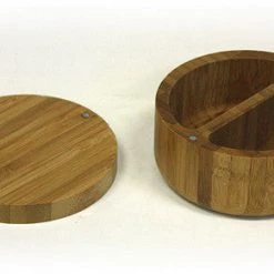 Simply Bamboo 2 Compartment Salt & Spice Box With Removable, Rotating, Magnetic Top - 4.75'' 7 Simply Bamboo 2 Compartment Salt & Spice Box With Removable, Rotating, Magnetic Top - 4.75''