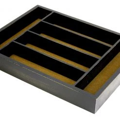 Mountain Woods Brown Felt 6 Compartment Premium Hardwood Organizer Tray - 16''