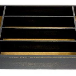 Mountain Woods Brown Felt 6 Compartment Premium Hardwood Organizer Tray - 16''