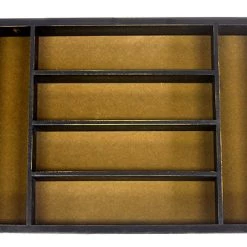 Mountain Woods Brown Felt 6 Compartment Premium Hardwood Organizer Tray - 16''