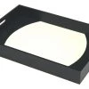 Mountain Woods Black And White Zuma Leatherette Two Tone Serving Tray - 23" 1 Mountain Woods Black And White Zuma Leatherette Two Tone Serving Tray - 23"
