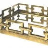 ZUCCOR Antique Finish Greek Brass Square Ottoman Serving Tray With Mirror - 14.5" On Sale