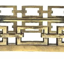 ZUCCOR Antique Finish Greek Brass Square Ottoman Serving Tray With Mirror - 14.5" On Sale
