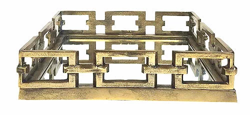 ZUCCOR Antique Finish Greek Brass Square Ottoman Serving Tray With Mirror - 14.5" On Sale 4 ZUCCOR Antique Finish Greek Brass Square Ottoman Serving Tray With Mirror - 14.5" On Sale