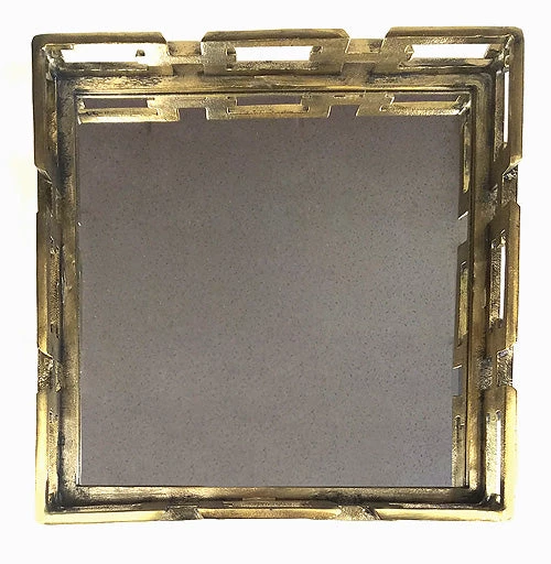 ZUCCOR Antique Finish Greek Brass Square Ottoman Serving Tray With Mirror - 14.5" On Sale 5 ZUCCOR Antique Finish Greek Brass Square Ottoman Serving Tray With Mirror - 14.5" On Sale