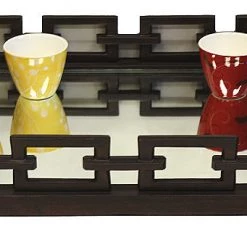 ZUCCOR Greek Bronze Rectangle Ottoman Serving Tray With Mirror - 24" 11 ZUCCOR Greek Bronze Rectangle Ottoman Serving Tray With Mirror - 24