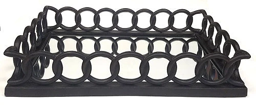 On Sale ZUCCOR French Bronze Rectangle Ottoman Serving Tray With Mirror - 24" 4 On Sale ZUCCOR French Bronze Rectangle Ottoman Serving Tray With Mirror - 24"