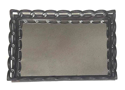On Sale ZUCCOR French Bronze Rectangle Ottoman Serving Tray With Mirror - 24" 5 On Sale ZUCCOR French Bronze Rectangle Ottoman Serving Tray With Mirror - 24"
