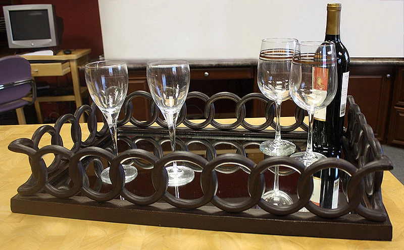 On Sale ZUCCOR French Bronze Rectangle Ottoman Serving Tray With Mirror - 24" 7 On Sale ZUCCOR French Bronze Rectangle Ottoman Serving Tray With Mirror - 24"