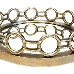 ZUCCOR Athens Round Serving Tray With Mirror - 15.5" On Sale