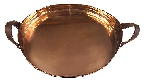 On Sale ZUCCOR Large Copper Plated Stainless Steel Serving Tray With Comfortable Faux Leather Handle - 17" 5 On Sale ZUCCOR Large Copper Plated Stainless Steel Serving Tray With Comfortable Faux Leather Handle - 17"