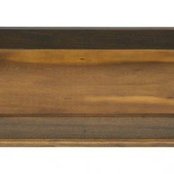 Mountain Woods Brown Extra Large Acacia Wood Serving Tray With Bronze Handle - 22"